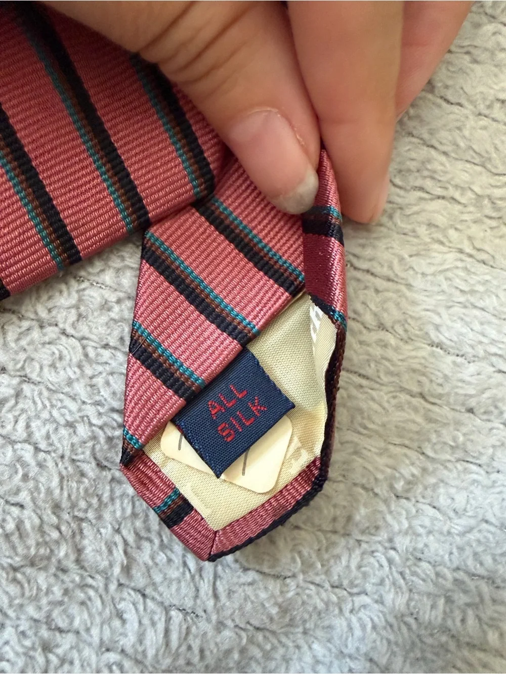 Men's Red and Black Diagonal Stripe Tie